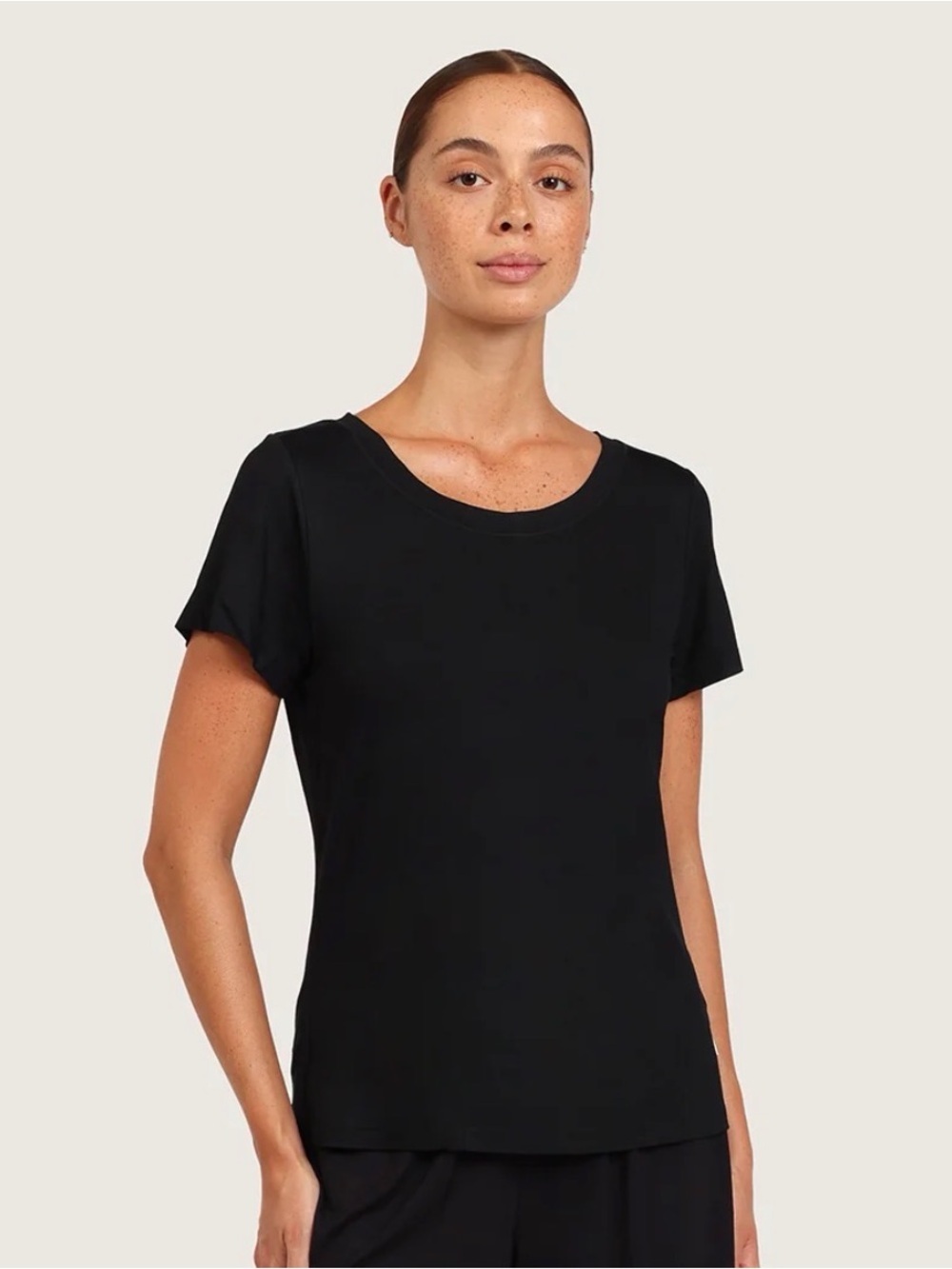 Boody Goodnight Sleep Crewneck Tee In Midweight Bamboo Jersey Fabric